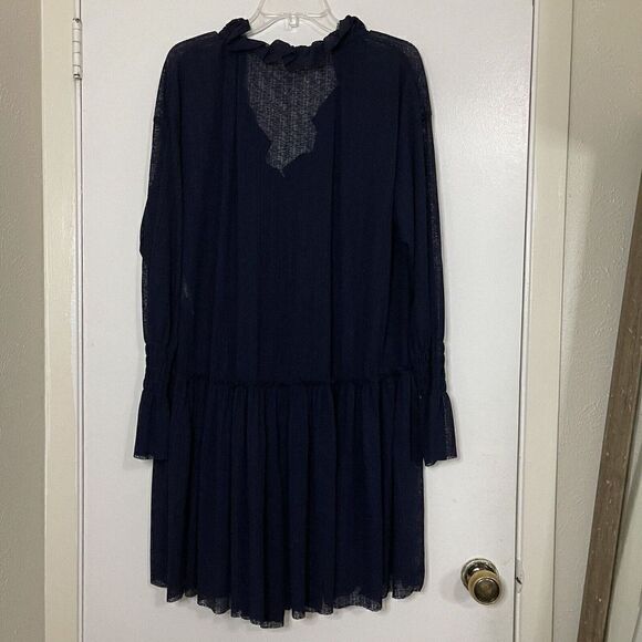 See by Chloe navy knit boho drop waist tunic dress size US small - Picture 4 of 7
